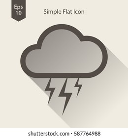 Storm Flat Icon. Simple Sign Of Weather. Vector Illustrated Symbol