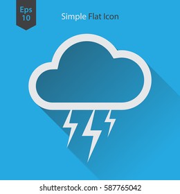 Storm Flat Icon. Simple Sign Of Weather. Vector Illustrated Symbol