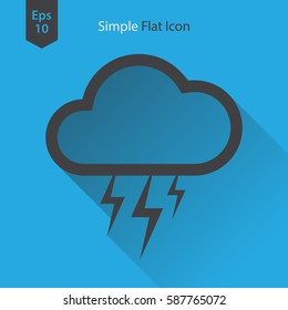 Storm Flat Icon. Simple Sign Of Weather. Vector Illustrated Symbol