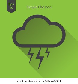 Storm Flat Icon. Simple Sign Of Weather. Vector Illustrated Symbol