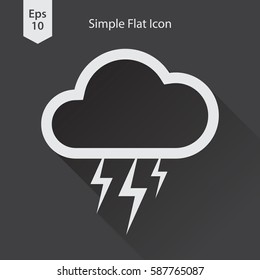 Storm Flat Icon. Simple Sign Of Weather. Vector Illustrated Symbol