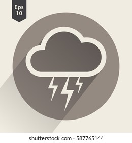 Storm Flat Icon. Simple Sign Of Weather. Vector Illustrated Symbol