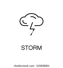 Storm flat icon. Single high quality outline symbol of spring for web design or mobile app. Thin line signs of cloud for design logo, visit card, etc. Outline pictogram of storm