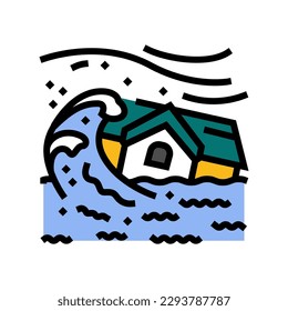 storm flood disaster color icon vector. storm flood disaster sign. isolated symbol illustration