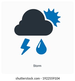 Storm and gale icon concept