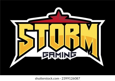 storm gaming logo with blue background