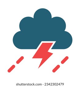 Storm Glyph Two Color Icon For Personal And Commercial Use.
