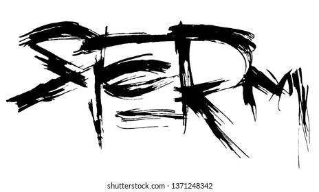 STORM. Hand-drawn emotional messy calligraphy quote.