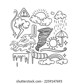 storm handrawn doodle illustrations vector