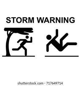 Storm hazard vector with two icons and text