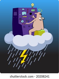 storm humor cartoon concept vector illustration