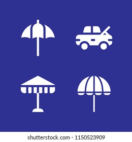 storm icon. 4 storm set with damage and umbrella vector icons for web and mobile app