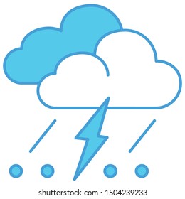 Storm icon blue lineal vector illustration 