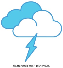 Storm icon blue lineal vector illustration 