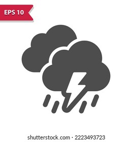 Storm Icon - Cloud, Lighting Bolt, Lightning Storm, Weather, Clouds, Rain, Raining. Professional, pixel perfect icon, EPS 10 format.