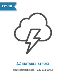 Storm Icon - Cloud, Lighting Bolt, Lightning Storm, Weather. Professional, pixel perfect vector icon.