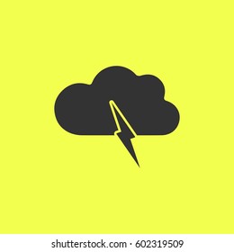 Storm icon flat. 