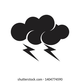 Storm icon flat. Black pictogram on white background