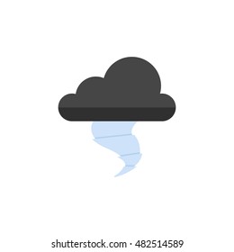 Storm icon in flat color style. Disaster tornado nature wind weather power