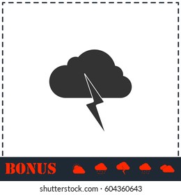 Storm icon flat. Simple vector symbol and bonus icon