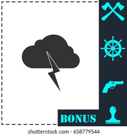 Storm icon flat. Simple vector symbol and bonus icon