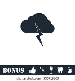 Storm icon flat. Vector illustration symbol and bonus pictogram