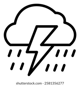 Storm icon illustration in line style. Perfect for website mobile app presentation. Suitable for any user interface and user experience