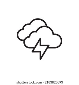 storm icon, lightning icon, cloud icon with lightning, thunder, cloudy weather, simple white background minimalist line design.