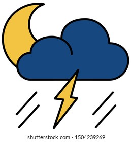 Storm icon lineal color vector illustration 