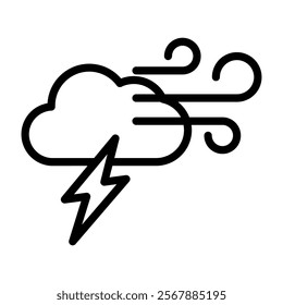 Storm Icon Lineal Style Vector Illustration