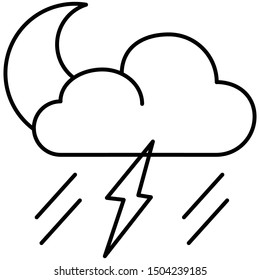 Storm icon lineal vector illustration 