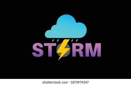 diseño del alfabeto de texto de la letra monograma de icono de tormenta