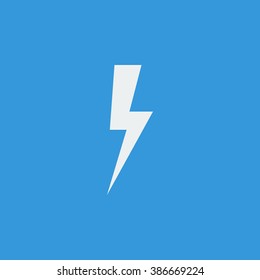 Storm icon, on blue background, white outline, large size symbol