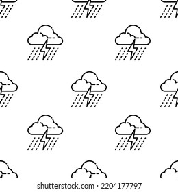 Storm Icon Pattern. Seamless Storm Pattern On White Background.