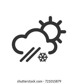Storm Icon with a snowflake and the sun