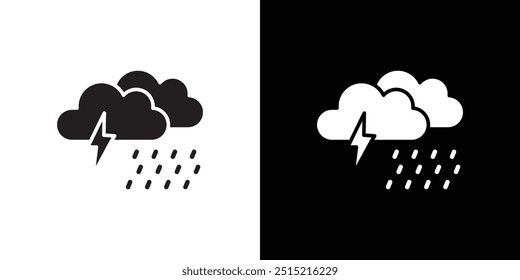 Storm icon Thin line flat illustration