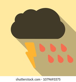 Storm Icon in trendy flat style isolated on color background. Rainstorm symbol for your web site design, logo, app, UI. Vector illustration, EPS10.