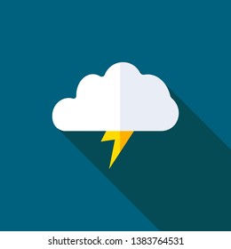 Storm Icon in trendy flat style isolated. Rainstorm symbol. Lightning cloud icon