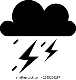 Icono de la tormenta en un estilo plano de moda aislado en fondo gris. Símbolo de tormenta para el diseño de su sitio web sobre fondo blanco..eps