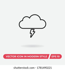 Storm icon vector. Cloud sign