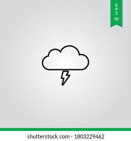 Storm icon vector. Cloud sign
