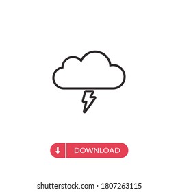 Storm icon vector. Cloud sign