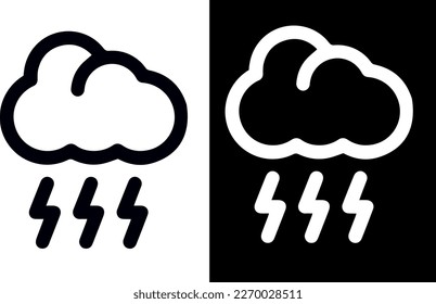 Diseño vectorial de iconos de tormenta en blanco y negro 
