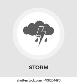Storm icon vector. Flat icon isolated on the white background. Editable EPS file. Vector illustration.