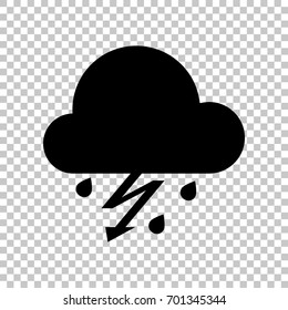 Storm. icon. Vector. Flat style black icon on transparent back.