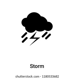 Storm icon vector isolated on white background, logo concept of Storm sign on transparent background, filled black symbol