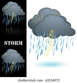 Storm Icon Vector Isolated On White