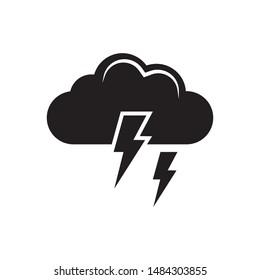 Storm icon vector. Thunder storm icon symbol illustration. Flat design style on white background.