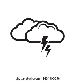 Storm icon vector. Thunder storm icon symbol illustration. Flat design style on white background.
