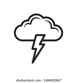 Storm icon vector. Thunder storm icon symbol illustration. Flat design style on white background.